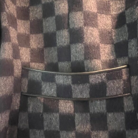 Per Se, Navy & Gray Checkered Wool Jacket, Size 4 - Picture 9 of 11